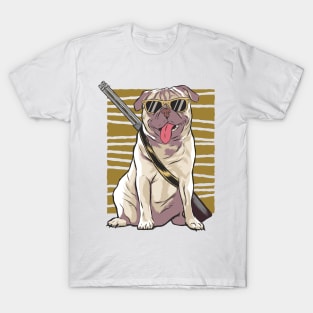 Armed Pug / Dog with Gun T-Shirt